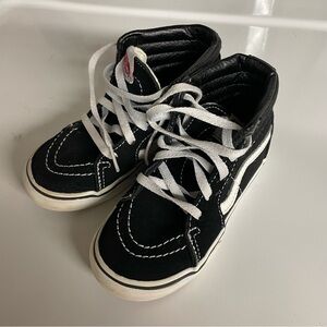 VANS Kids Black High-Top Sneakers Size 9